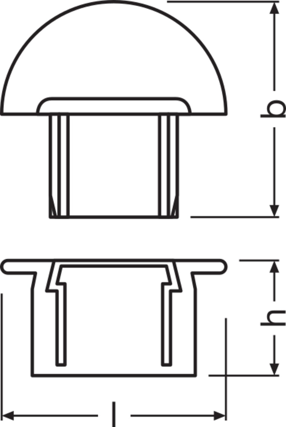LEDVANCE Endkappe ws Kst L20,2mm B21,7mm LS AY -PM01/EC H12mm