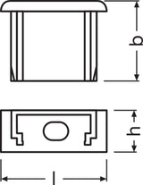 LEDVANCE Endkappe ws Kst L11,5mm B15,5mm LS AY -PF02/EC/H H5,8mm