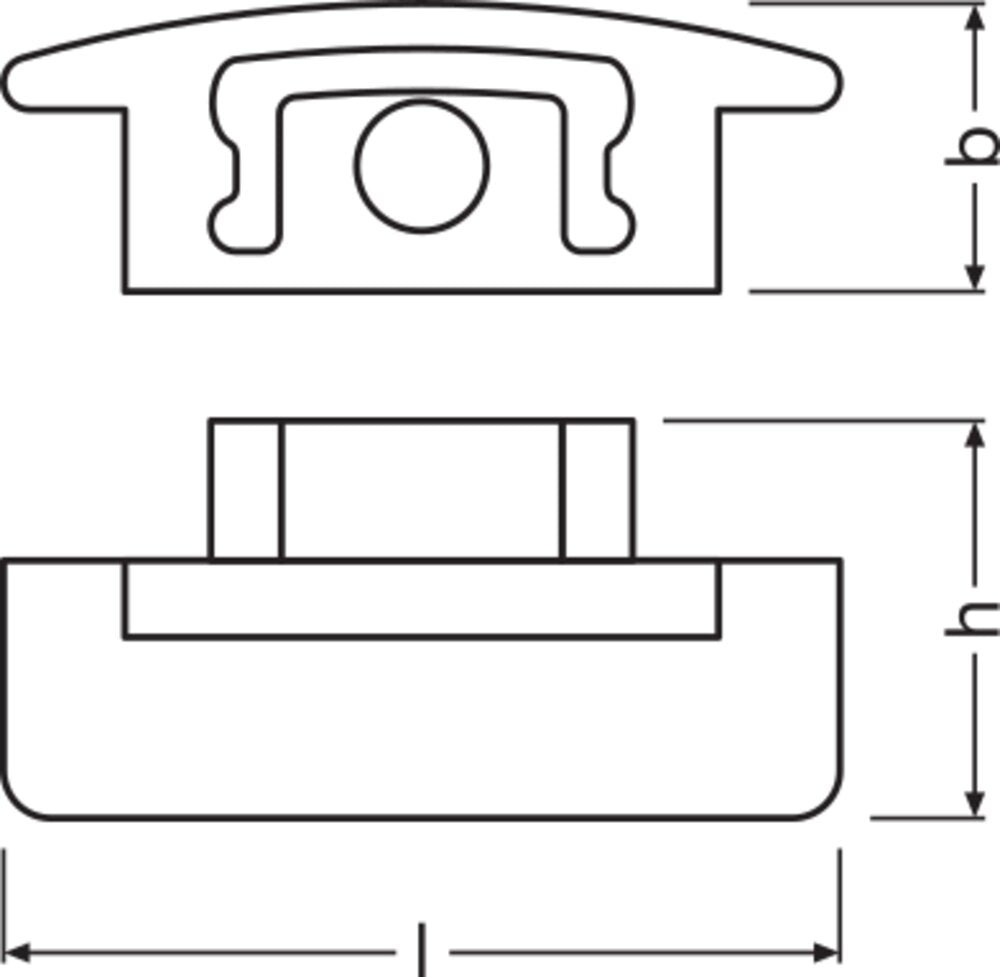 LEDVANCE Endkappe ws Kst L7,8mm B25mm LS AY -PF03/EC/H H8,3mm