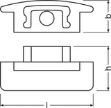 LEDVANCE Endkappe ws Kst L7,8mm B25mm LS AY -PF03/EC/H H8,3mm