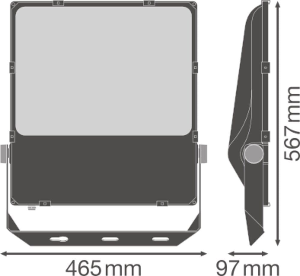 LEDVANCE LED-Anbaustrahler 290W Konv sw Floodlight FL PFM ASYM 45x140 290 W 3000