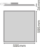LEDVANCE LED-Panel 595x595mm 35W 3000K PL COMP 600 V 35W 830 840 U19 PS 3300lm