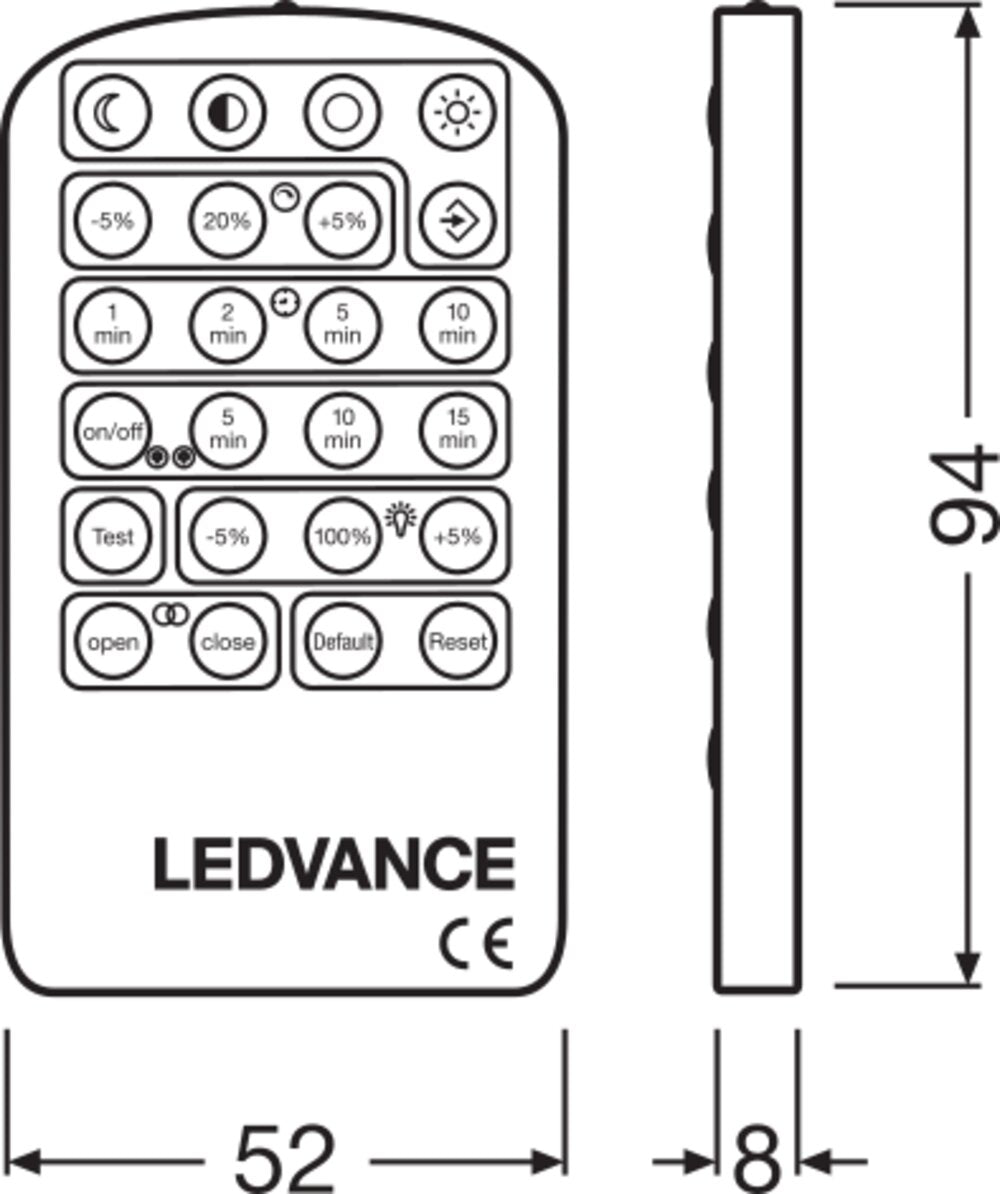LEDVANCE Fernbedienung Funk 1f sw Connected SENSOR REMOTE CONTROL vorprogr
