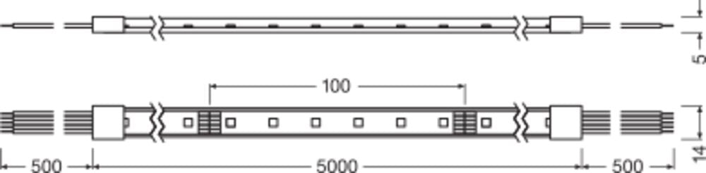LEDVANCE LED-Lichtband 19,6W/m rgbw IP66 LS PFM -1000/RGBW/865/5/IP66 6500K DC