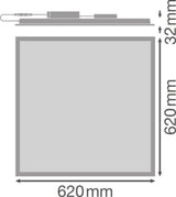 LEDVANCE LED-Panel 620x620mm 17-32W ws PL FLEX 625 S 32W 830 U19 PS 3000K Konv