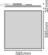 LEDVANCE LED-Panel 595x595mm 17-30W ws PL FLEX 600 S 30W 830 U19 PS 3000K Konv