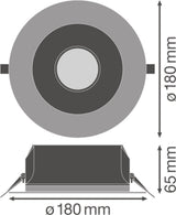 LEDVANCE LED-Einbaustrahler 14W Konv ws DL UGR19 PFM DN155 14 W 840 WT IP54 DALI