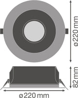 LEDVANCE LED-Einbaustrahler 21W Konv ws DL UGR19 PFM DN195 21 W 840 WT IP54 DALI