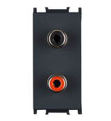 Audiosteckdose 1M 2xRCA, schwarz