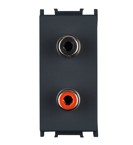 Audiosteckdose 1M 2xRCA, schwarz