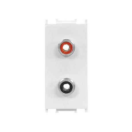 Audiosteckdose 1M 2xRCA, weiß