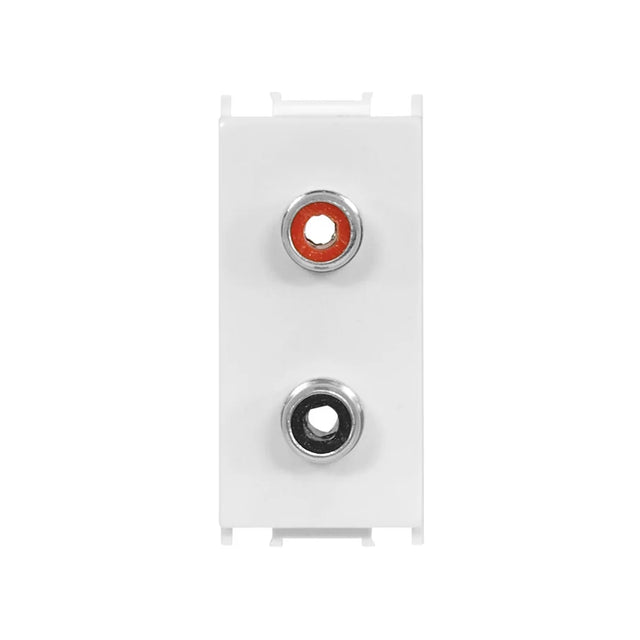 Audiosteckdose 1M 2xRCA, weiß