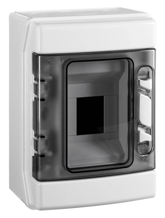Aufputzverteiler 1-reihig, 4TE, IP65, transparente Tür