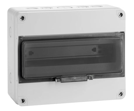 Automatengehäuse, 12TE, 1-reihig Klappdeckel, RAL7035, IP65