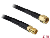 Delock Antennenkabel RP-SMA Stecker > RP-SMA Buchse CFD/RF200 2 m low loss