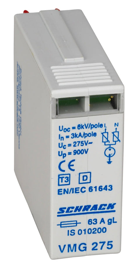D/T3-Ableiter Modul 3kA, VMG 275V, 1 Teilungseinheit