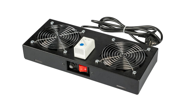 Dach-Lüfter 2-fach für S-RACK, Analoger Thermostat, RAL9005