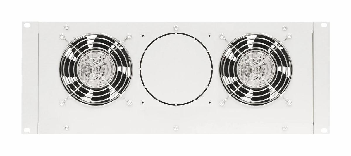 Dachlüfter mit 2 Ventilatoren u.Thermostat, 19", 4HE,RAL7035