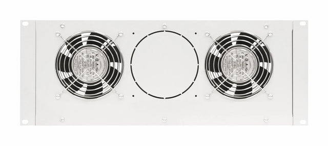 Dachlüfter mit 2 Ventilatoren u.Thermostat, 19", 4HE,RAL7035