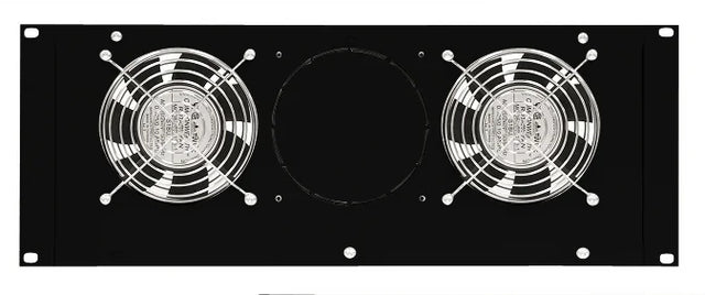 Dachlüfter mit 2 Ventilatoren u.Thermostat, 19", 4HE,RAL9005