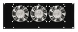 Dachlüfter mit 3 Ventilatoren u.Thermostat, 19", 4HE,RAL9005