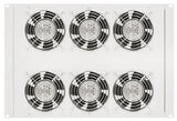 Dachlüfter mit 6 Ventilatoren u.Thermostat, 19", 8HE,RAL7035