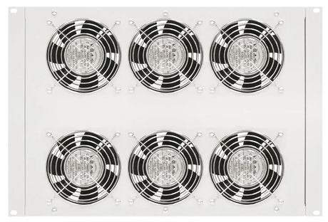 Dachlüfter mit 6 Ventilatoren u.Thermostat, 19", 8HE,RAL7035