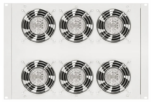 Dachlüfter mit 6 Ventilatoren u.Thermostat, 19", 8HE,RAL7035
