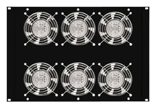 Dachlüfter mit 6 Ventilatoren u.Thermostat, 19", 8HE,RAL9005