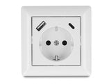 Delock Einbausteckdose mit 2 USB Ladeports 3,4 A, 1 x USB Typ-A und 1 x USB Type-C™