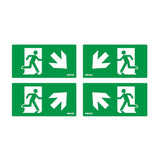 DOTLUX Erweitertes Piktogrammset Pfeil Diagonal  für LED-Notleuchte EXIT (Artikel 5406) Set 4 Stück