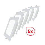 DOTLUX LED-Einbaupanel SQUAREeco IP20 22W 3000K 224x224mm Set 5 Stück