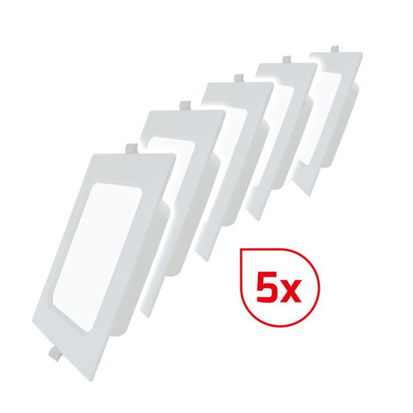 DOTLUX LED-Einbaupanel SQUAREeco IP20 22W 3000K 224x224mm Set 5 Stück