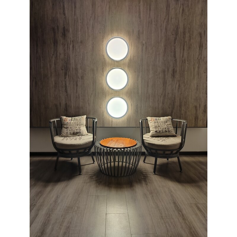 DOTLUX LED-Leuchte LUNAnoir Rauchglasoptik IP40 Ø400mm 20W 2700K
