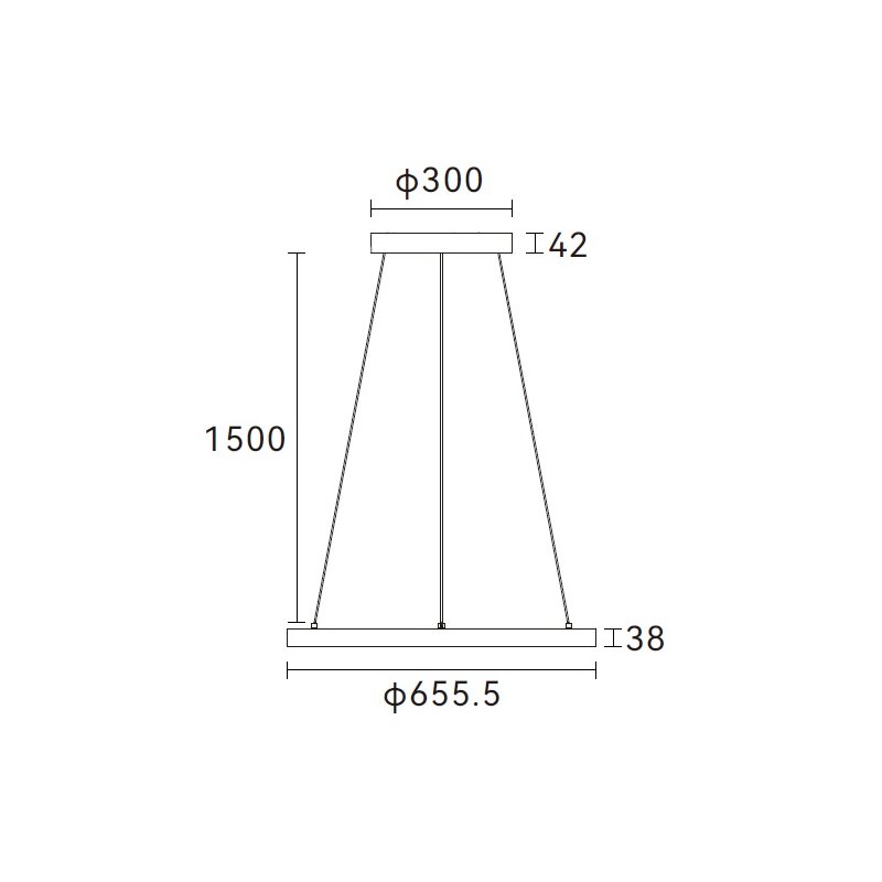 DOTLUX LED-Pendelleuchte AURA max. 60W 4000K 655mm DALI-2 POWERselect