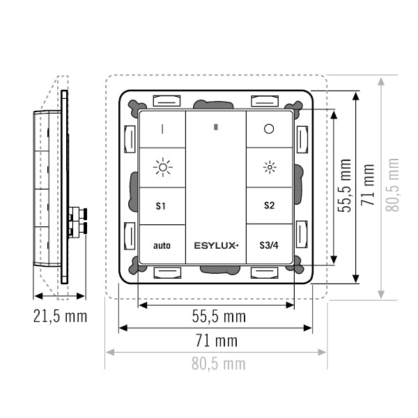 ESYLUX Controll-Panel IP20 Push Button x8 ELC