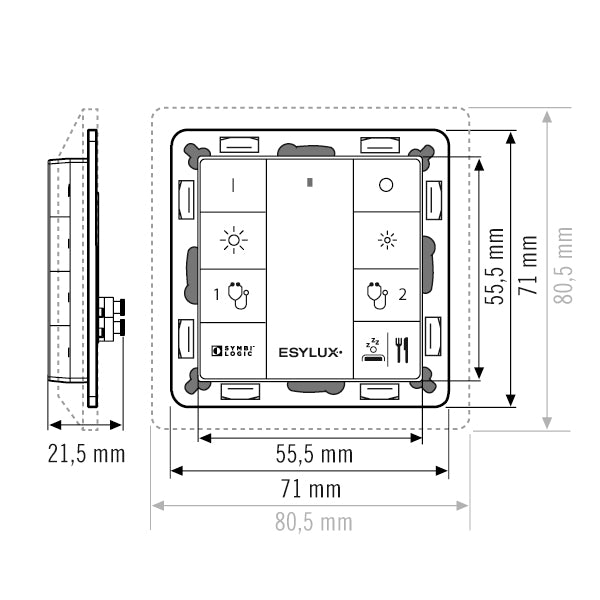 ESYLUX Controll-Panel IP20 Push Button x8 PATIENT ROOM ELC