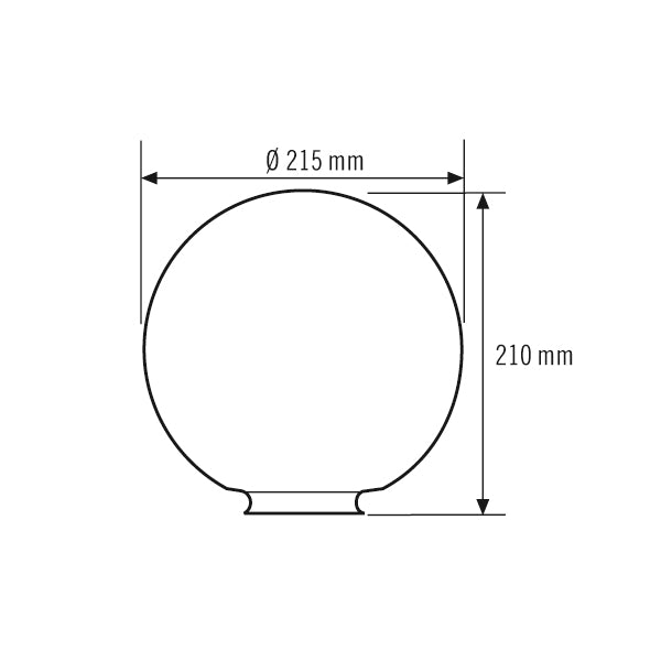 ESYLUX Ersatzglas 360° sym direkt Kst Systemglas AL GARDA 215x210mm