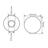 ESYLUX Ersatzglas 360° sym direkt Glas AL Systemglas MONZA 215x210mm