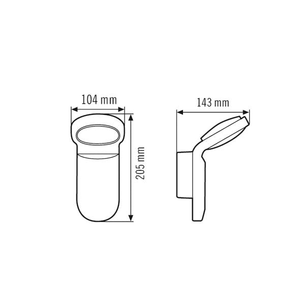 ESYLUX LED-Wandanbauleuchte 10W 3000K sw OL/AOL OL WL 100 OP 900 830 BK 850lm