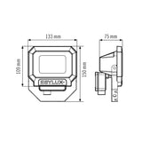 ESYLUX LED-Anbaustrahler 9,7W Konv 1LED OFL/AFL SUN SUN OFL TR 900 830 BK sw ws
