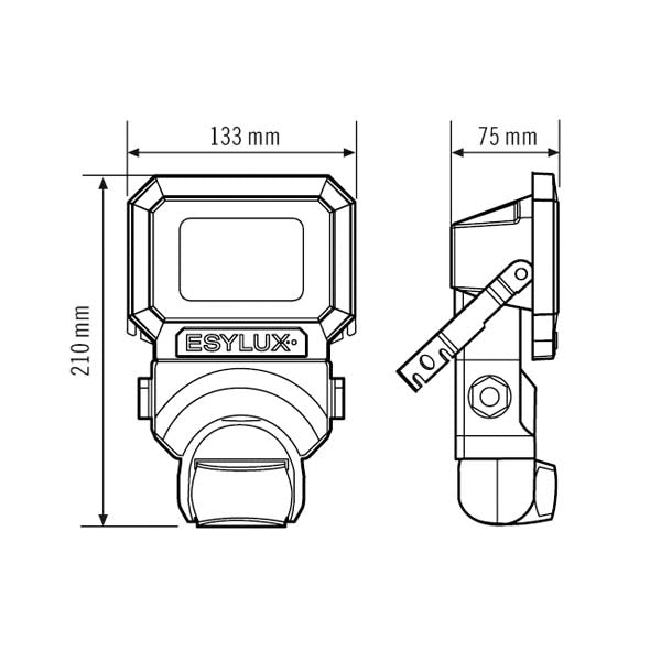 ESYLUX LED-Anbaustrahler 9,7W Konv 1LED OFL/AFL SUN SUN AFL TR 900 830 MD WH ws