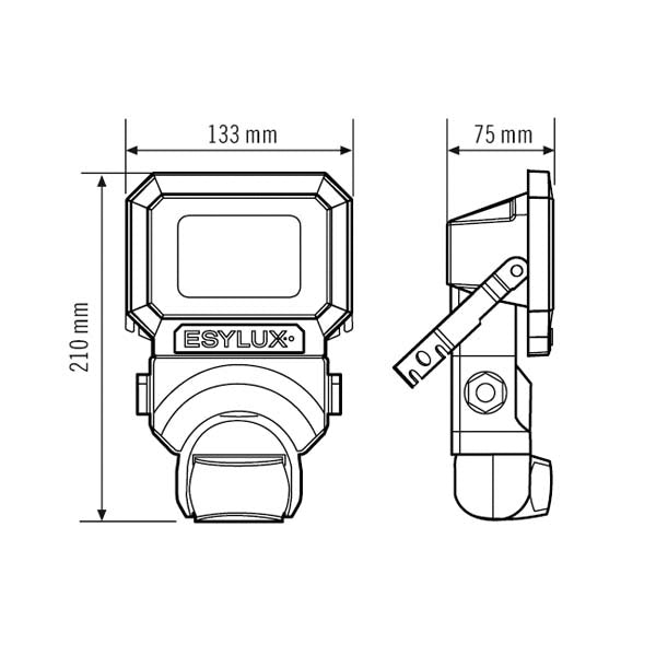 ESYLUX LED-Anbaustrahler 9,7W Konv 1LED OFL/AFL SUN SUN AFL TR 900 830 MD BK sw