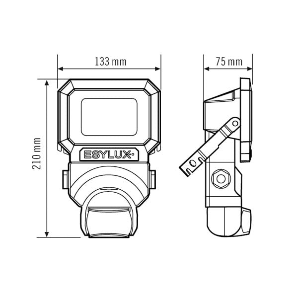 ESYLUX LED-Anbaustrahler 9,7W Konv 1LED OFL/AFL SUN SUN AFL TR 1000 850 MD BK sw