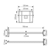 ESYLUX Ausleger sw ST L700mm H40mm Zubehör Wall Arm 700 BK