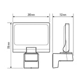 ESYLUX LED-Wandstrahler 70W Konv 1LED ws SUNJA FL TR 10500 827/840 WH 2700-4000K