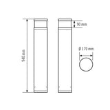 ESYLUX LED-Pollerleuchte 16W IP65 4100K ALVA BL 940/170 OP 360° 1000 840 AN 1050