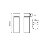 ESYLUX LED-Pollerleuchte 16W IP65 3100K ALVA BL 540/170 TR 360° 1000 830 AN 1270