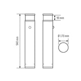 ESYLUX LED-Pollerleuchte 17W IP65 3100K ALVA BL 940/170 OP 180° 500 830 MD 620lm