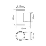 ESYLUX LED-Up/Down Leuchte 10W 3000K ALVA UDL TR 13° 900 830 AN 910lm anth
